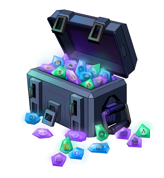 Chest and gems